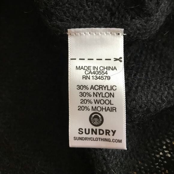 Sundry Lightning Bolt⚡️Embroidered Sweater Wool Mohair Size 1/ Small. - Picture 10 of 11